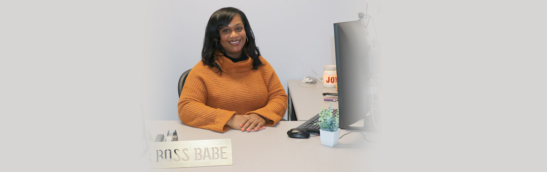 Charelle Boyd at her desk
