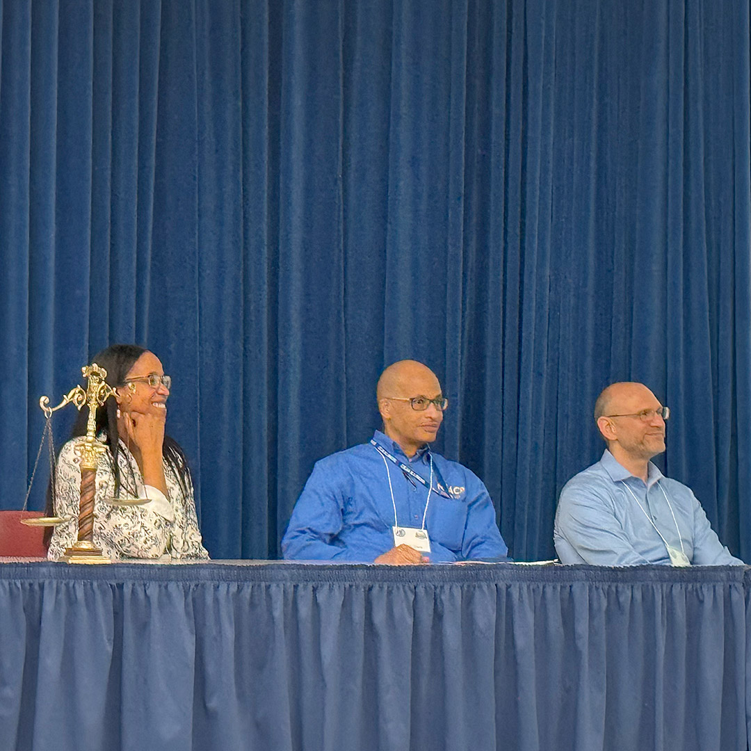 Left to right: Man-Tra-Con CEJA Training & Outreach Manager Marcella Woodson, NAACP CEJA Program Director Kevin Clark, and Man-Tra-Con CEJA Program Director Greg Bouhl.