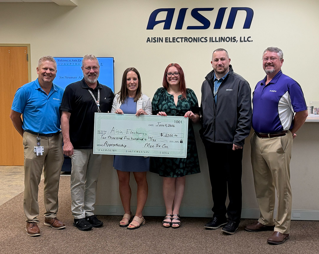 AISIN-AP-Incentive-Check-IMG_1219-1080px Aisin Illinois receives check from Apprenticeship Illinois.