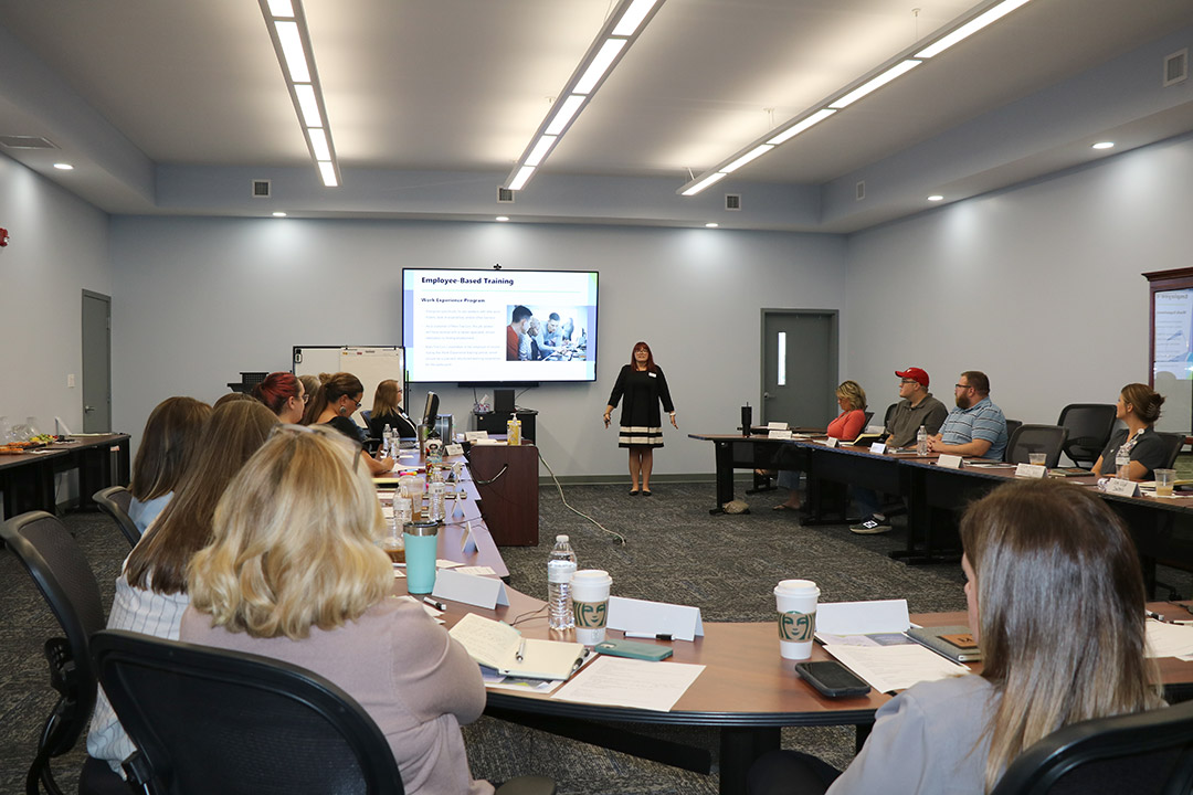 Employer Services Coordinator Abby Russell from Man-Tra-Con explains employer-based training assistance available through Man-Tra-Con and Apprenticeship Illinois programs.