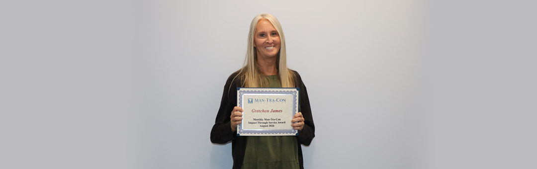 Gretchen James receives service award.