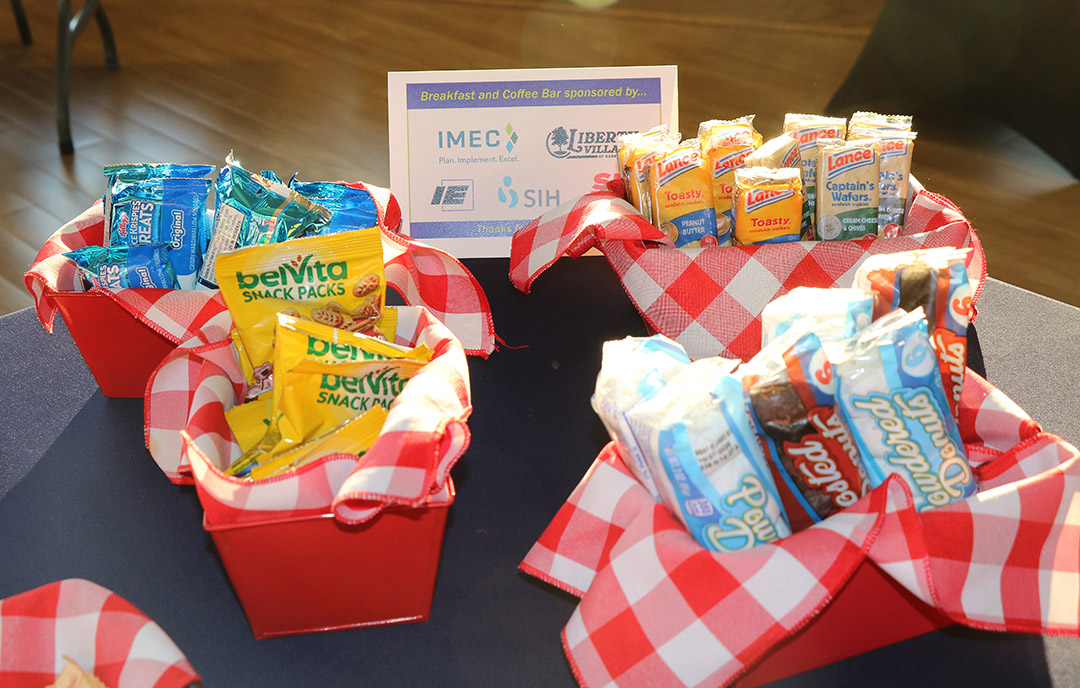 Breakfast and coffee bar was sponsored by Illinois Manufacturing Excellence Center (IMEC), Intermountain Electronics, Inc., Liberty Village of Carbondale, Southern Illinois Healthcare, and Southern Illinois Now.